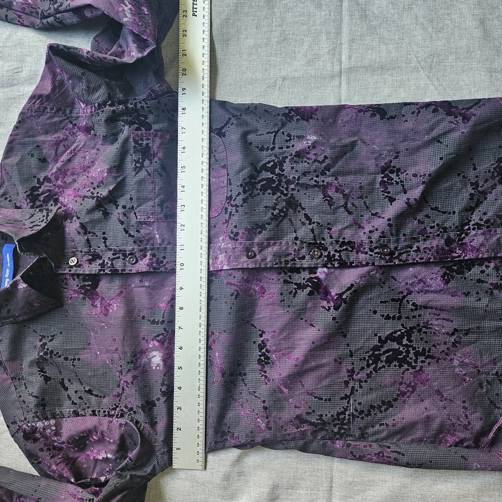 Georg Roth Mens Small Black & Purple Floral Long Sleeve Shirt Designer - Picture 11 of 16